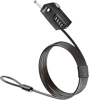 Tofeer Adjustable Cable Lock, Combination Wire Lock Trail Camera and Kayak Lock, 6.5ft Long Cord for Luggage Suitcase Helmet, Zinc Alloy Lock Part, Steel Cable, 10,000 Codes, Easy to Use