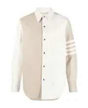 Thom Browne Patchwork Buttoned Denim Shirt 2,3,4 White