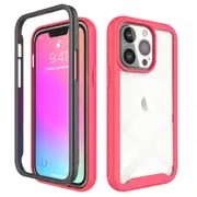 MCC Shockproof Bumper Case iPhone 14 Pro Clear Back Cover Apple 14Pro [Magenta]