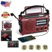 5-Way Solar Powered Emergency Radio with Weather Alert & Built-in Flashlight