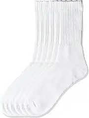 YNMB(ワイエヌエムビー) YGS3100-00-6 Men's Sports Socks, US Men's Size 6-10.5 (25-27 cm), White, Set of 6 Pairs