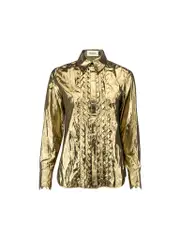 Gold Lamé Geometric Accent Shirt