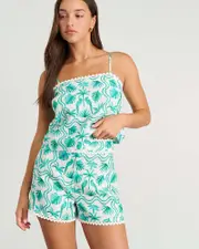 [Jag] Jag Women's Monstera Cami In White/green Size 12 12 Green