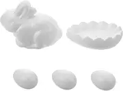ERINGOGO 1 Set Hand-Painted Bunny Ornaments Decoration Easter Rabbit Ornaments DIY Foam Eggs Unfinished Adorn Rabbit Small DIY Easter Eggs Scene Party Blank Paint Imitation Decorative Foam