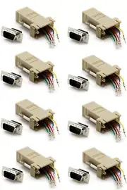 8 Pcs DB9 Male to RJ11 RJ12 6P6C 6 Wires Telephone Phone Modular Adapter