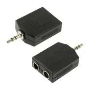 10Pcs 3.5Mm Male To 2 Female 6.35Mm Audio Adapter(Black)
