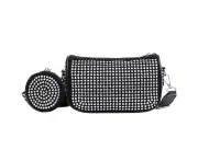 Shoulder Bag Crossbody Bag For Women Girls Sparkling Wedding Prom Party Club Purses With Coin Wallet,Silvery