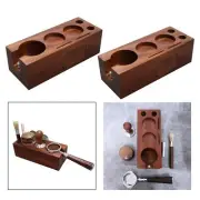 Wood Portafilter Holder 3 Holes AntiSlip Pads Tamping Station Coffee Tamping