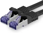1aTTack.de Cat.7 Network Cable 1.5 m - Black - 1 Piece - Cat7 Patch Cable (SFTP/PIMF/LSZH) Raw Cable 10 Gb/s with Rj 45 Connector Cat.6a - 1 x 1.5 m Black