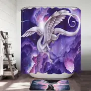 Purple Lightning Storm Dancer Cool Dragon Art Painting Shower Curtain