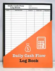 Daily Cash Flow Log Book Size 8.5" X 11" New Condition