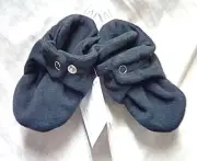 Peanutshell Fleece Booties 12 Month Black Outer Baby Booties Polyester Cotton