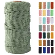 Macrame Cord 3mm x 109Yards,Colored Cotton Rope 3MM x 109Yards Avocado Green