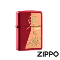 在飛比找蝦皮商城優惠-ZIPPO 兔年紀念款防風打火機 48282 紅色啞漆 雷雕