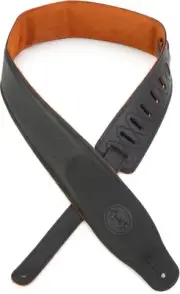 Levy's MGS83CS Garment Leather Guitar Strap - Black (2-pack) Bundle