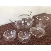 在飛比找蝦皮購物優惠-透明 耐熱 玻璃 茶具組 晶透 茶壺 水杯 杯子 泡茶 玻璃