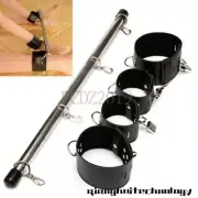 Unisex Handcuff Lockable Binding Slaver Spreader Bar Wrist Ankle Cuff Restraint