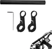 Roczential 20cm Professional Handlebar Extension Frame Bike Handlebar Extend Bracket Double Bracket Cycling Equipment Extender Accessory (Black)