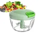 Vegetable Chopper Manual Food Chopper with Container, Hand Pull String Veggie...