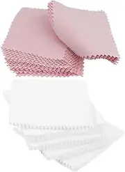 Hohopeti 100pcs Jewelry Cleaning Cloth Polishing Cloth for Silver Gold Diamonds and Gemstones Non-Abrasive Formula Eyeglass and Screen Cleaner