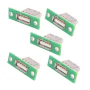 CHENYANG 5pcs USB DIY OEM Connector Type-A Female Solder Socket Panel Mount Jack