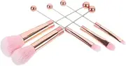 [PLAFOPE] 5 Brush Set Cosmetics Brush Set for Women Soft Bristles Travel Size Easy to Clean
