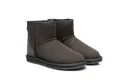 AUSTRALIAN SHEPHERD UGG Boots Kids Sheepskin Wool Mini Classic Chocolate / AU Ladies 5 / AU Men 3 / EU 36
