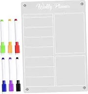 Angoily 1 Set Magnetic Dry Erase Board Calendar Erasable Acrylic Monthly Planner for Fridge Small with Markers Reusable Whiteboard for Home Office School