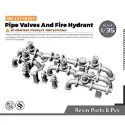 1/35 Pipe Valves And Fire Hydrant 8pcs Railroads Dioramas Diecast Vehicle Accs