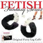 贈潤滑液 美國FETISH-ORIGINAL FURRY LEG CUFFS-SM彩色絨毛金屬腳銬-紅 SM性愛手銬