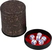 JOINPAYA PU Dice Cup Lid Mute Dice Shaker Portable Dice Cup for Role Playing Games for KTV Bars Home Entertainment