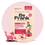 Be Frank Grain Free Adult Mackerel & Chicken Pate Wet Cat Food - 85g / 85g