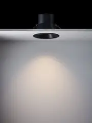 Flare LED Recessed Tri Colour Cut Out 90mm Downlight in Black