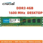 CRUCIAL DDR3 4GB 1600 MHz PC3-12800 Desktop 240-Pin DIMM Non-ECC Memory RAM 4G