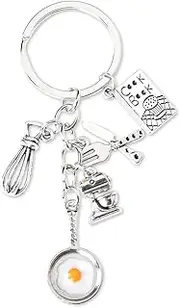 [Kefley] Culinary Chef Baking Gifts for Women Men Students Cooker Keychain for Baker Christmas Birthday Gifts for Chef Bake Cook Lover Gifts Accessories favors Cook Book Kitchen Utensils Chef Key Chain