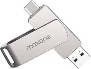 [Maxone] 64GB Flash Drive USB Type C Both 3.0 Tech - 2 in 1 Dual Drive Memory Stick High Speed OTG, Compatible with Android Smartphone Computer, MacBook, Chromebook Pixel