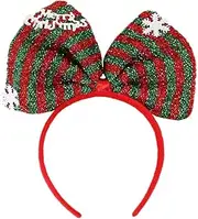[KOLONAMS] Christmas Hairbands for Women Snowflake Bowknot Headband