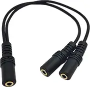 Qaoquda 9 inch 3.5mm (1/8 inch) Stereo 1-Female to Dual 2-Females Y Splitter Audio Cable & Gender Changer