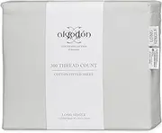 Algodon 300TC Cotton Fitted Bed Sheet, Silver, Long Single