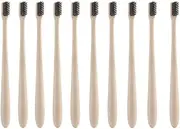 10Pcs Wheat straw bamboo charcoal soft bristled portable wheat toothbrush