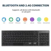 ANYMOB Bluetooth Keyboard Black Multi-Purpose Dual Mode Rechargeable Computer Laptop Keys