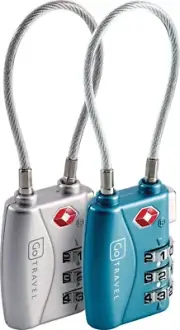 Go-Travel TSA Cable Combination Padlocks 2 Pieces Set
