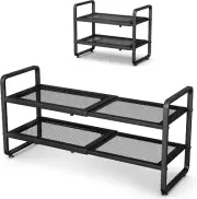 Shoe Rack - Expandable Shoe Organizer for Closet, Adjustable Metal Shoe Shelf St