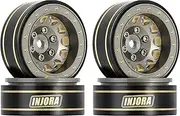 INJORA 1.0 Plus Brass Beadlock Wheel Rims for SCX24 TRX4M FCX24 1/24 1/18 RC Crawler Car(Grey), YQW-1107