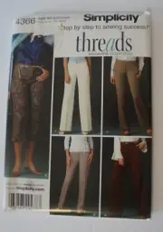 Simplicity 4366 Misses Tapered Pants Sizes 8-16 Sewing Pattern