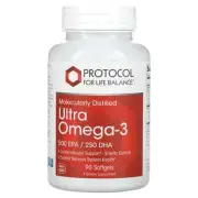 2 X Protocol for Life Balance, Ultra Omega-3, 500 EPA / 250 DHA, 90 Softgels