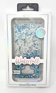Case-Mate Waterfall Liquid Glitter Case for Galaxy Note 9 - Blue & Silver - NEW
