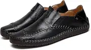 [Asifn] Men's Loafers Leather Casual Dress Shoes Driving Penny Boat Moccasins Flats Oxford Slippers Walking