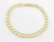 14K Solid Yellow Gold Men's Cuban Curb Link Bracelet 8 " 10 grams