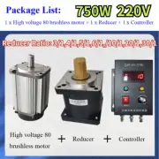 220V DC Planetary Reducer Gear Motor Variable Brushless Speed Controller 750W